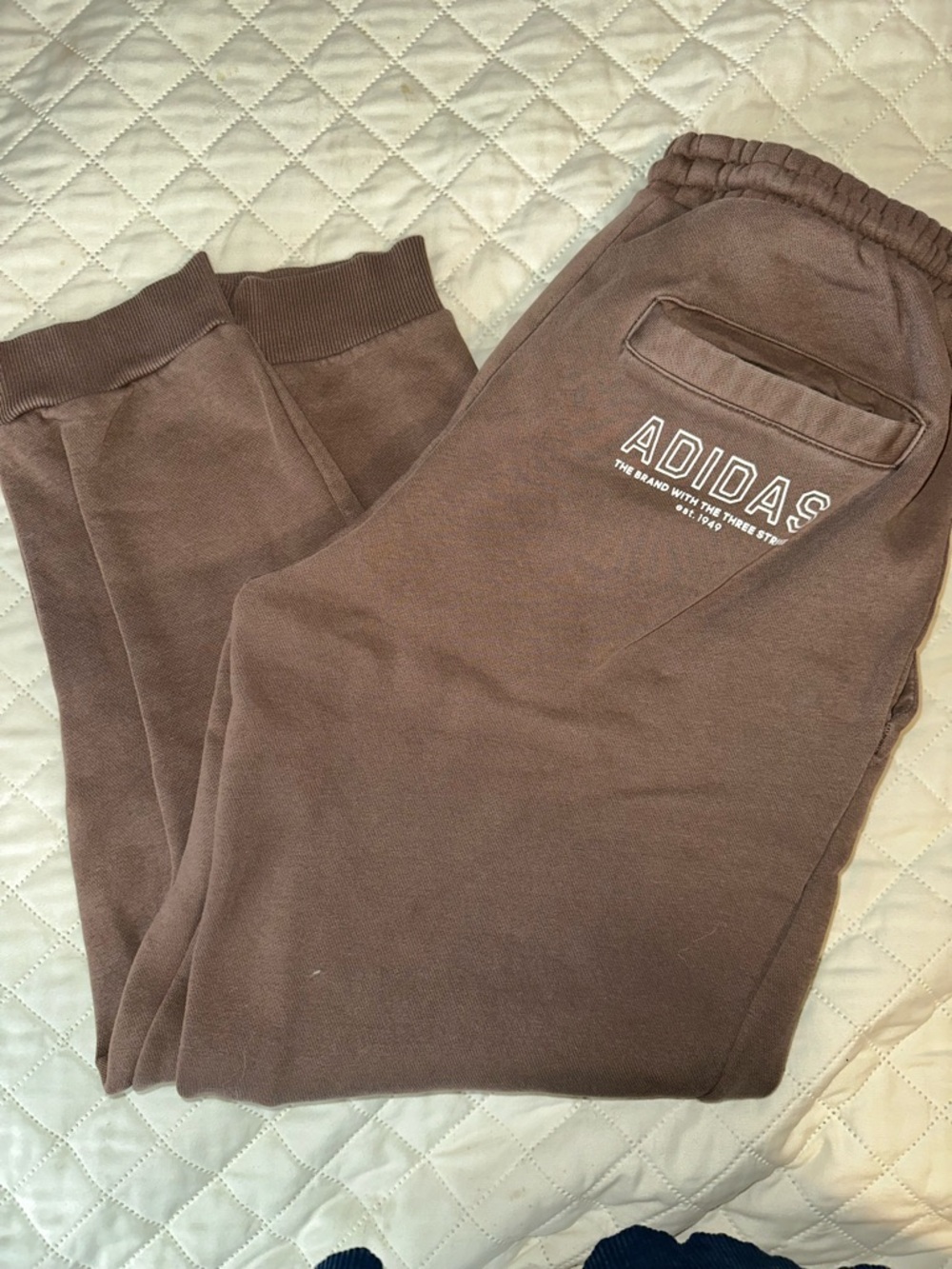 adidas Brown Logo Fleece Joggers